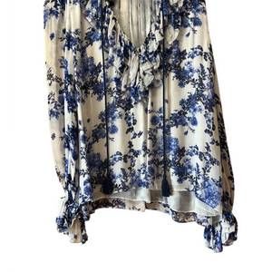NEW MECHORA charlotte chinoise blouse in blue/white
